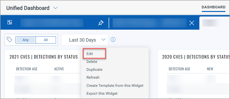 Edit existing widget