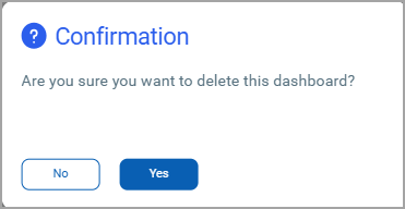 Delete Dashboard confirmation window