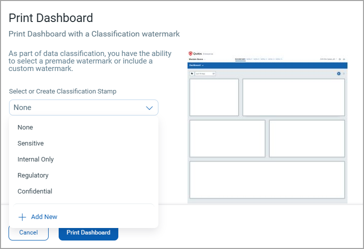 Print Dashboard button.