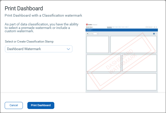 Print Dashboard Watermark option