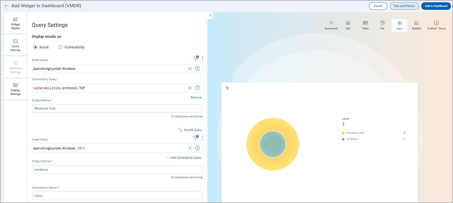 Example of Venn Widget