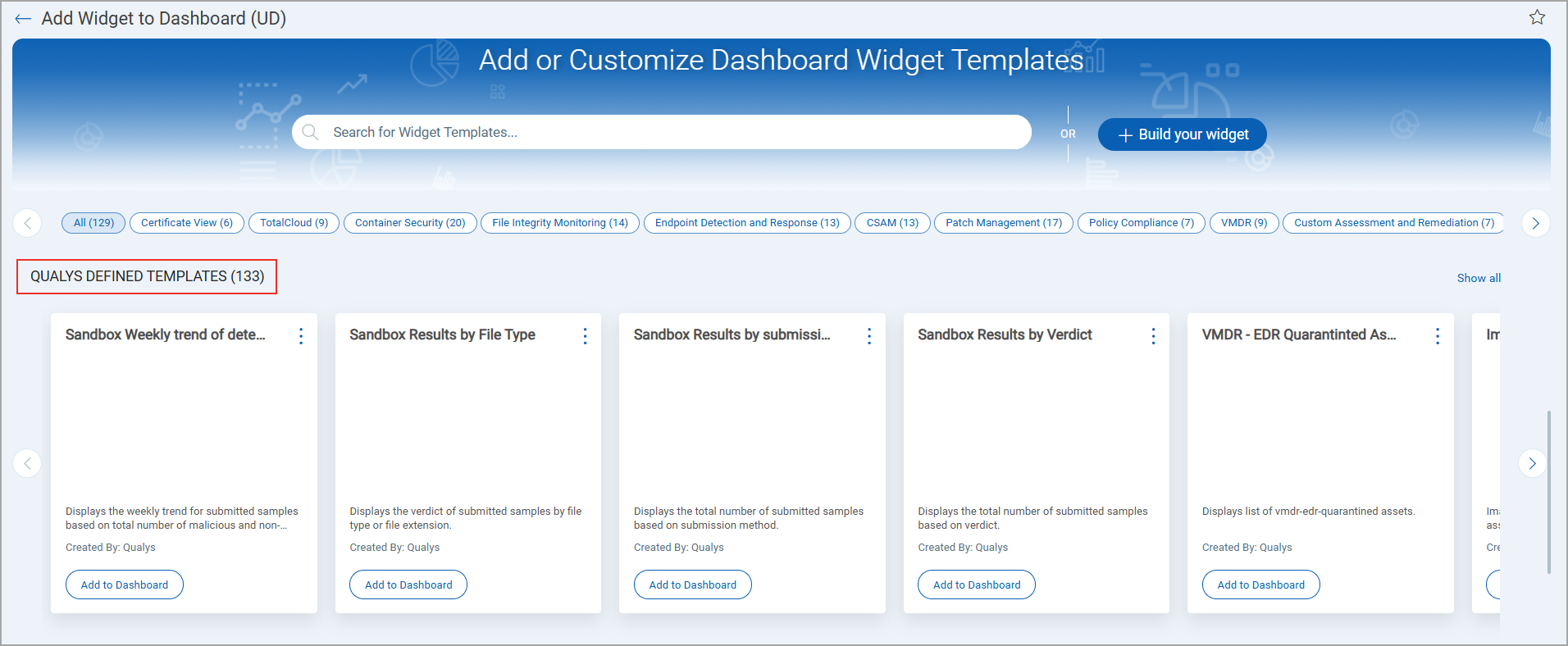 Qualys Defined Templates