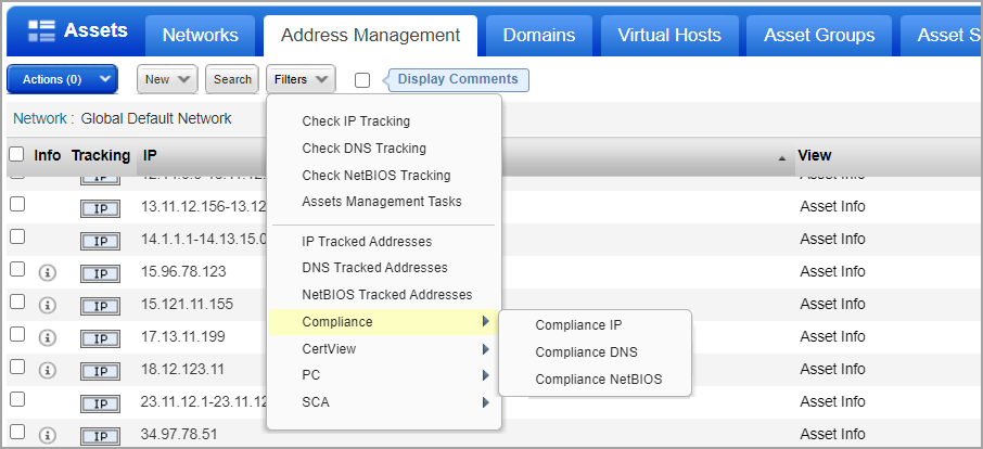 Address Management Filters