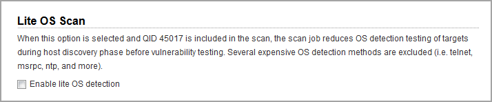 Enable list OS detection option in VM option profile