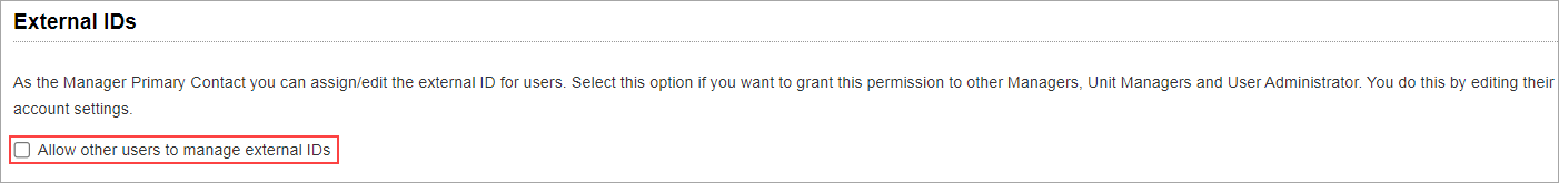 Allowing other users to manage External IDs.
