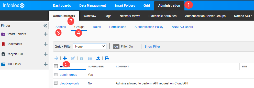 Screenshot showing the sequence to create a scan user.