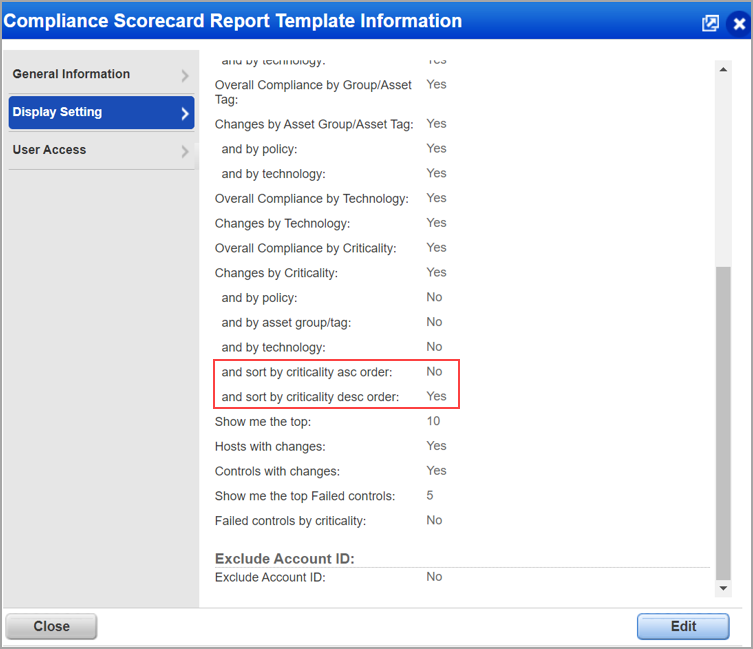 Info page of scorecard report template.