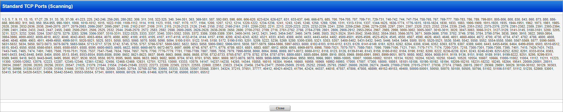 Total 2800 Standard TCP ports.