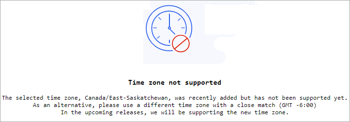 time zone not supported by Qualys.