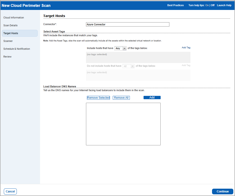 Target hosts for Azure