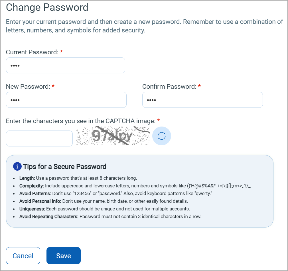 Change password