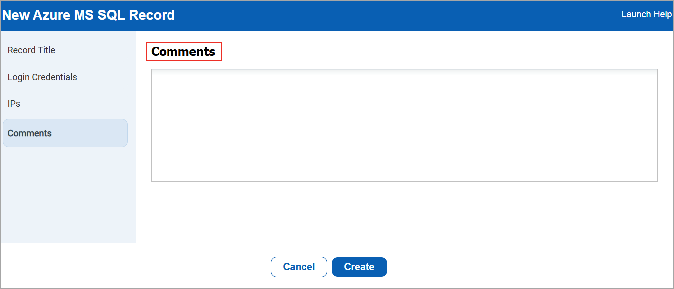 Comments Tab