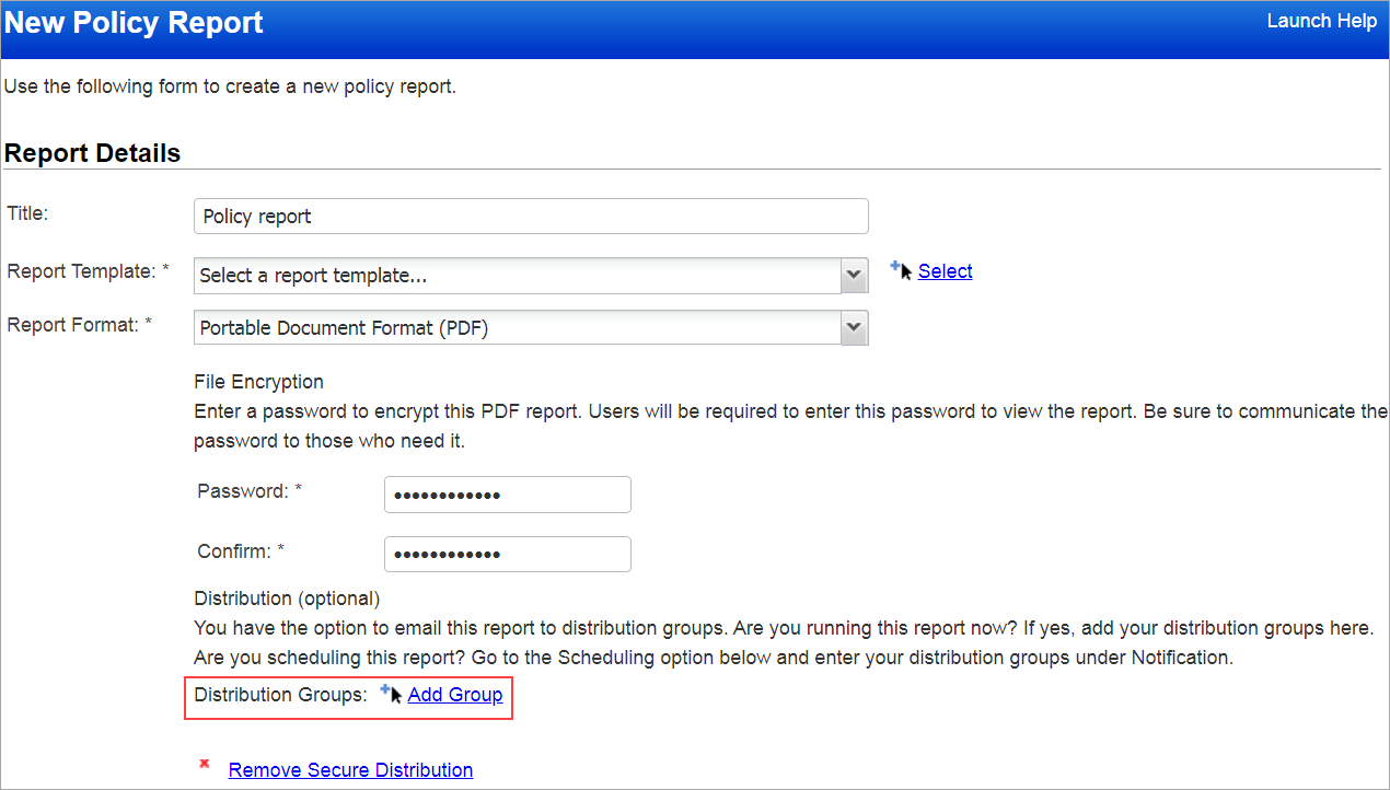 Adding distributed groups to send reports through email.