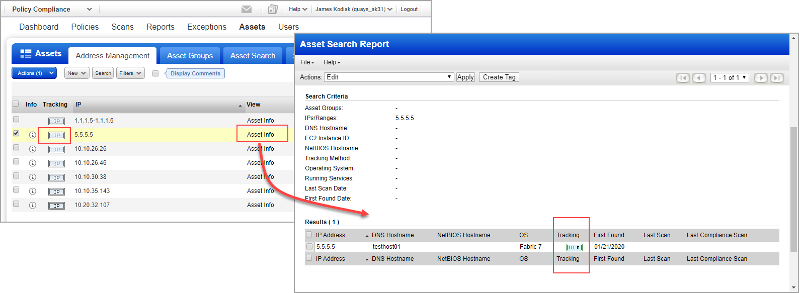 Asset Search Report for OCA assets
