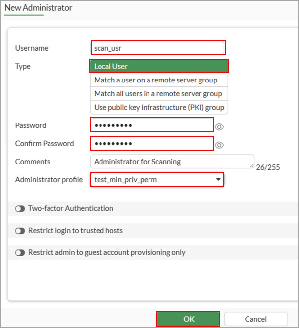 Edit Administrator