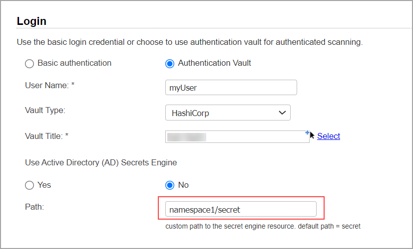 secret path namespace.