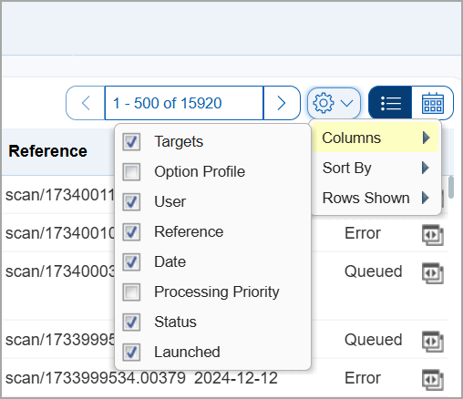 Show and Hide Columns