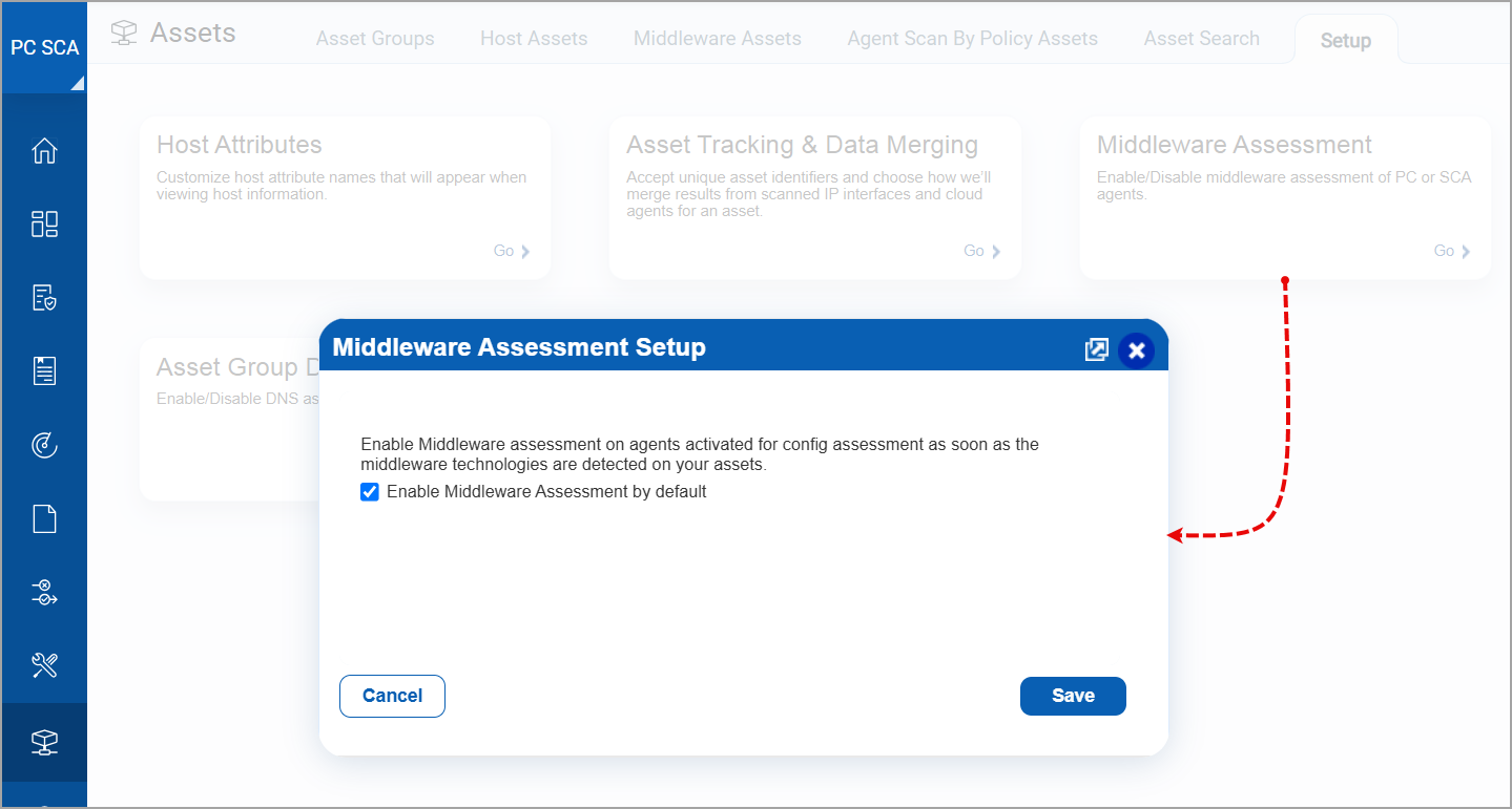 Enable Middleware Assessment by default setup option