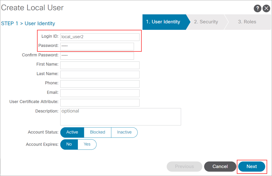 Ener the login ID and password in User Identity domain.