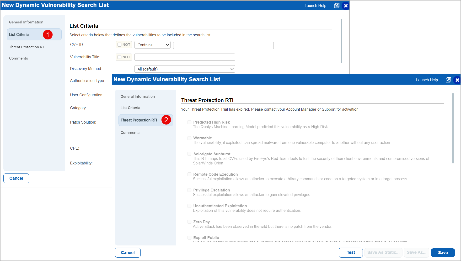 new dynamic vulnerability search list