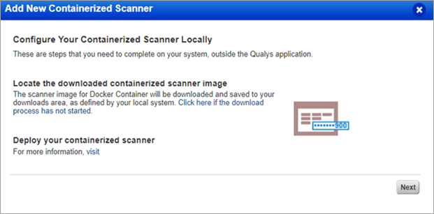 Steps to Configure Your Containerized Scanner Locally and Locate the downloaded containerized scanner image