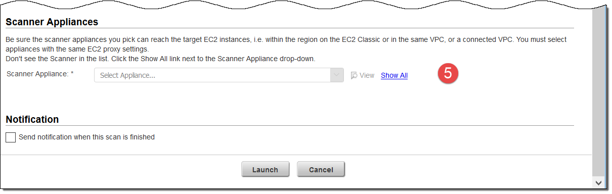 EC2 scan settings - Scanner Appliance