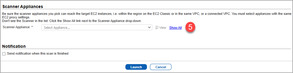 EC2 scan settings - Scanner Appliance