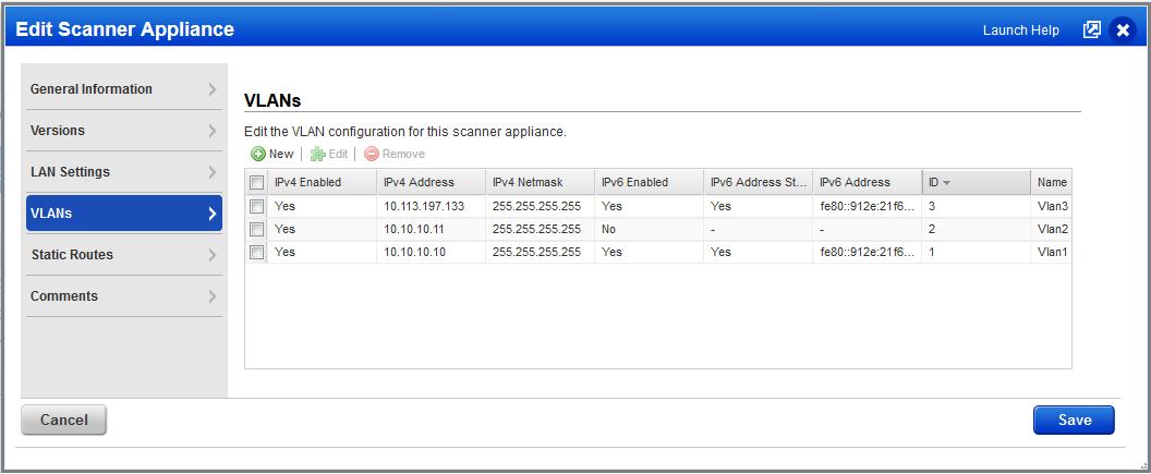 VLANs on the appliance with a mix of I P v 4 and I P v 6 configurations