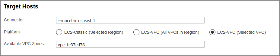 EC2 VPC (Selected VPC) option