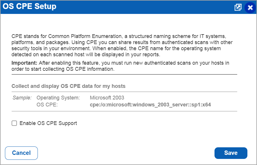 OS CPE steup window