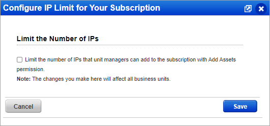Configure IP limit for your subscription