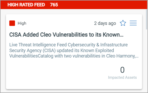 Threat Feed Card