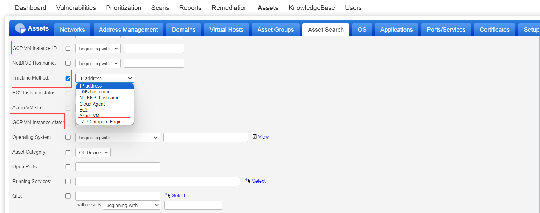 Asset Search report.