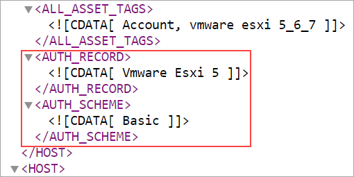 Auth record and auth scheme visible in XML format.