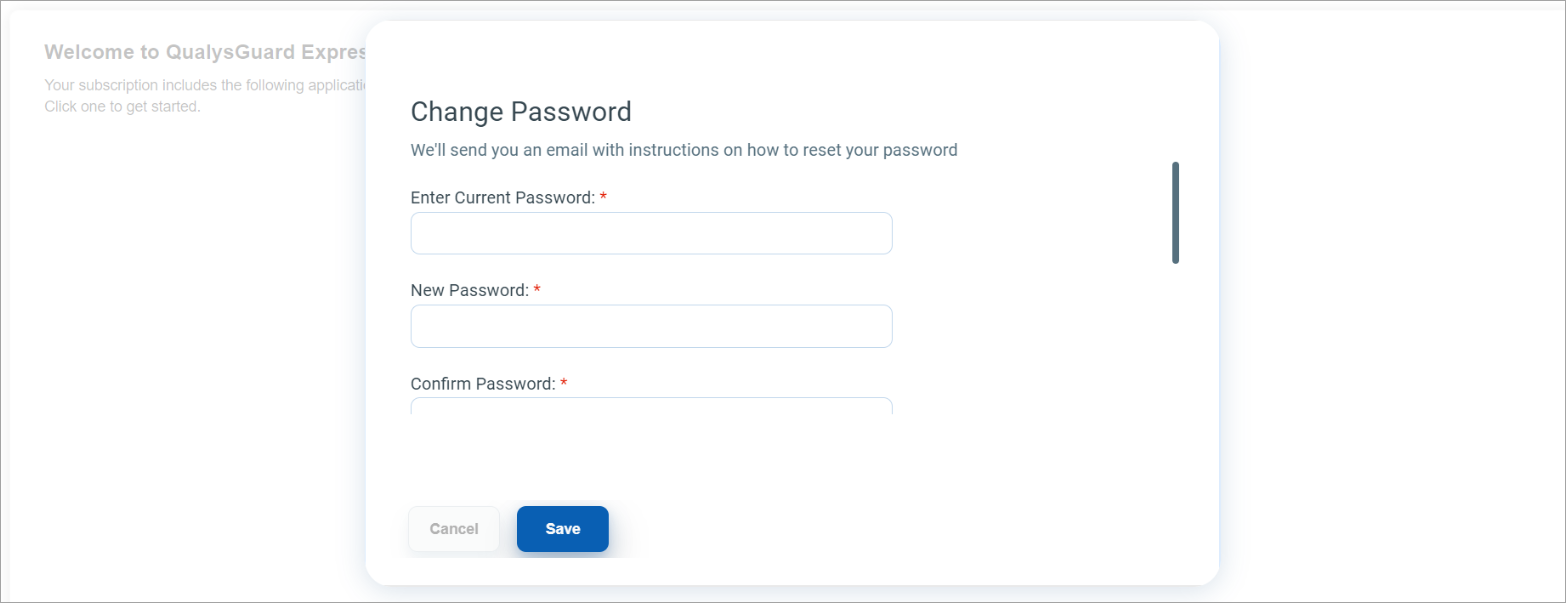 Change password page