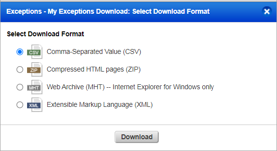 Select download format.