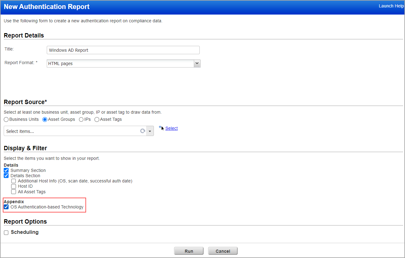 Select OS authentication technology under Appendix. 