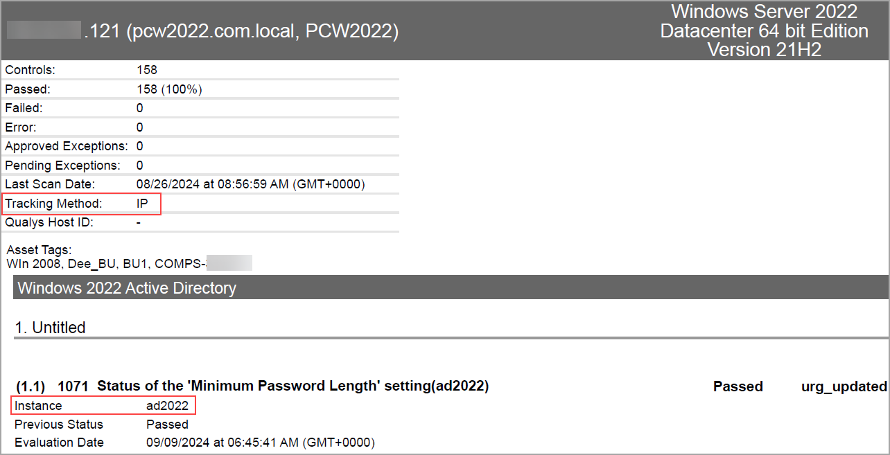 Sample report displayed from Agent.