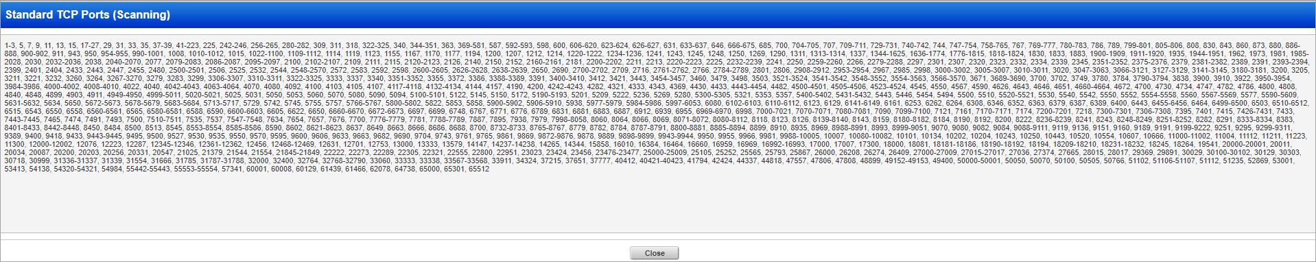 Total 2800 Standard TCP ports. 