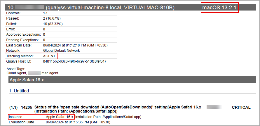 Tracking method and instance for the OS Mac OS X.