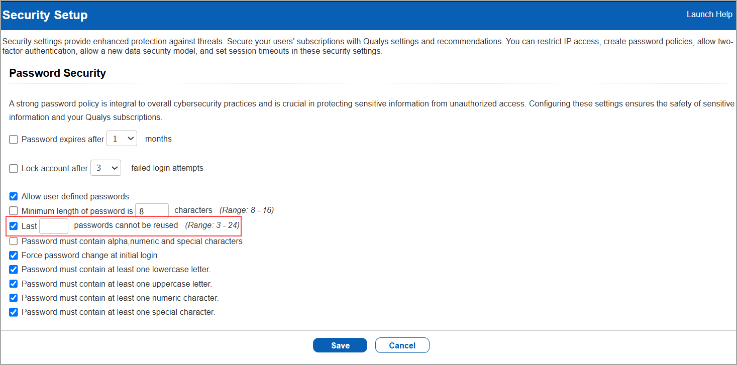 Password reuse limit.