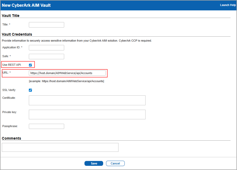 Select the checkbox for Use REST API.