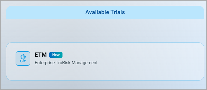 Applications for which you have trails access.
