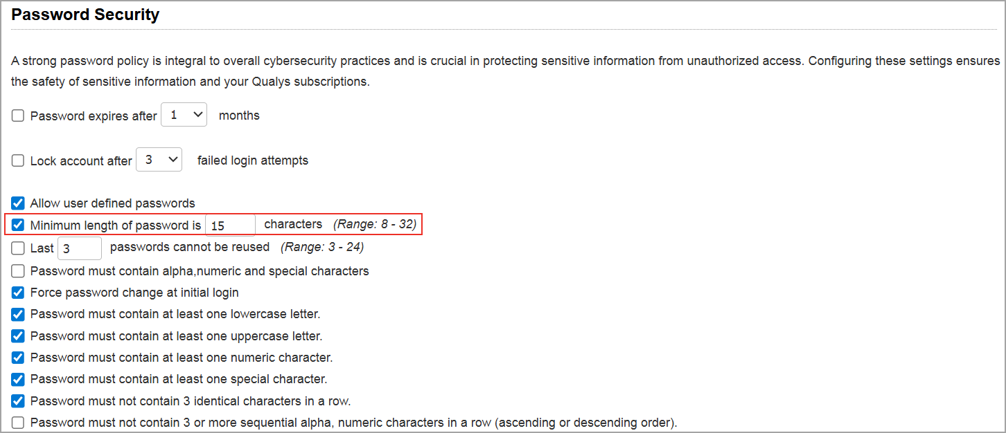 Extension to password length.