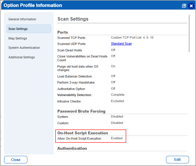 Check the status of the On-Host script execution in Info pag.