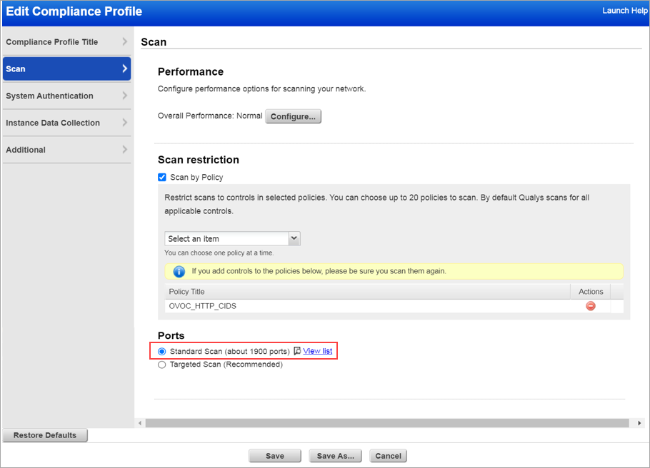 Set standard scan to get the authenticated scan result.