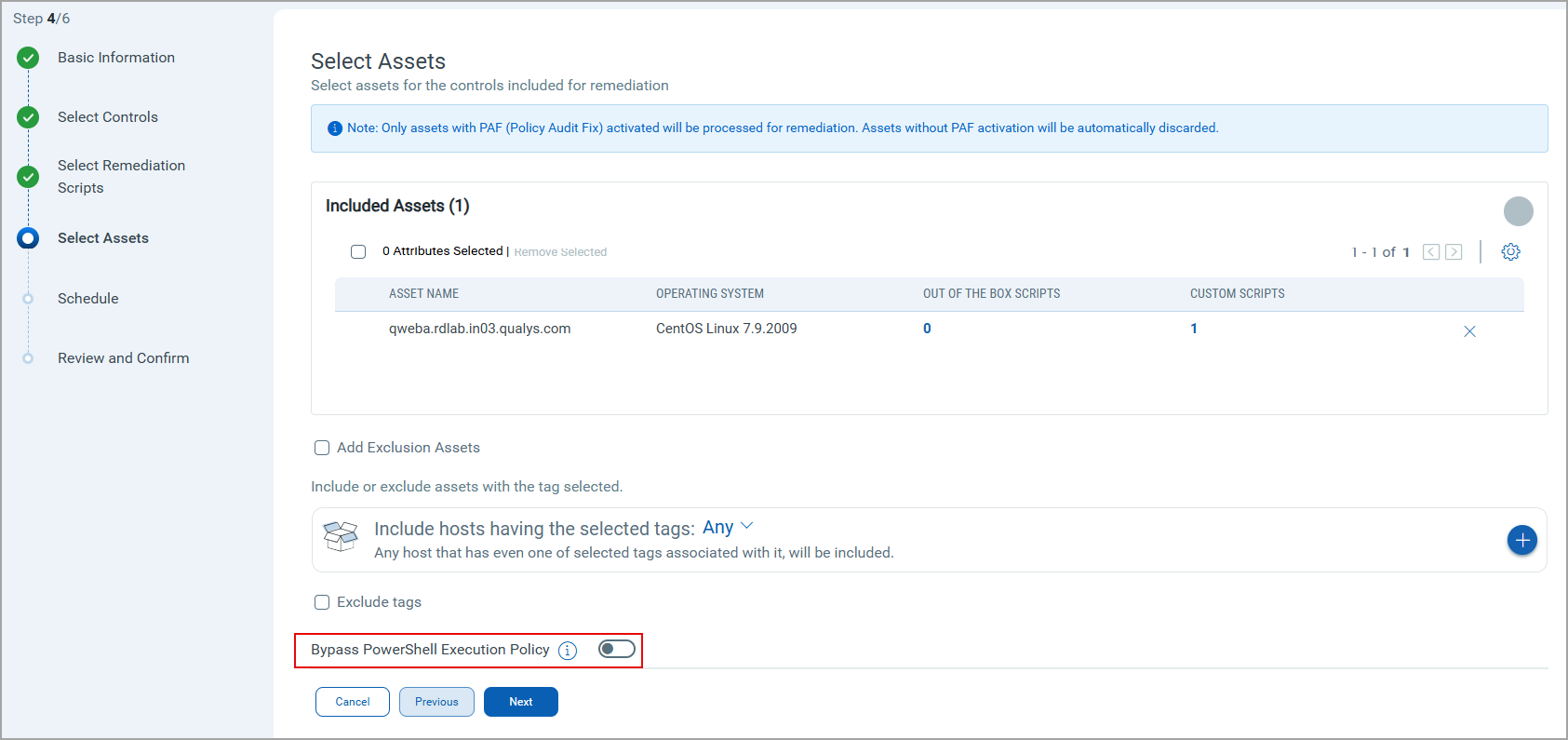 Bypass PowerShell Execution Policy switch in Select Assets.