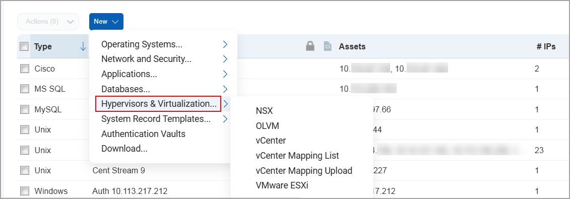 Newly named Hypervisor and Virtualization option in the Authentication tab.