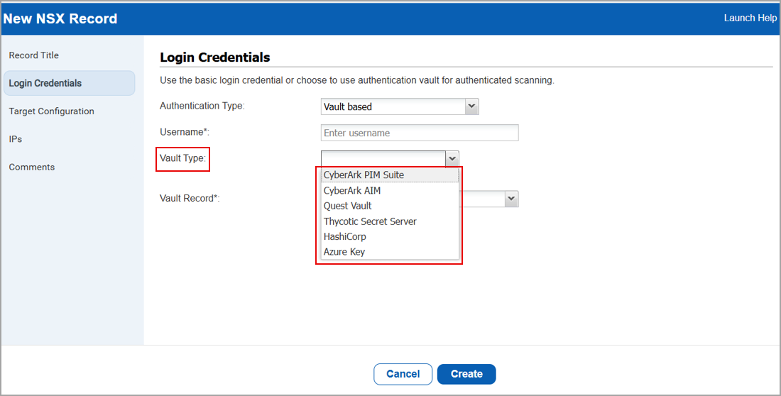 Different vault based authentication for NSX vault.