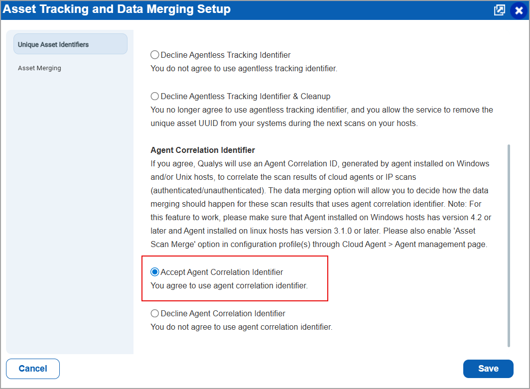 Agent Correlation Identifier Setup to be enabled.